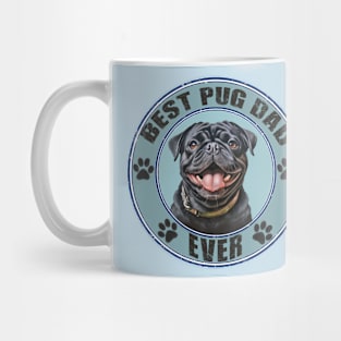 Black Pug "Best Pug Dad Ever" T Shirt Mug